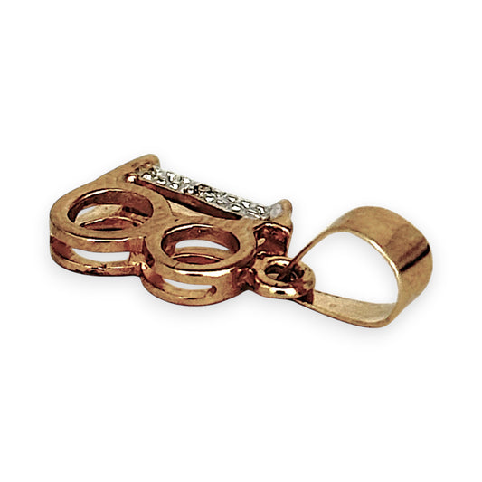 GOLD DEAL | 9ct (9K) Gold Golden 18 Pendant with Diamond