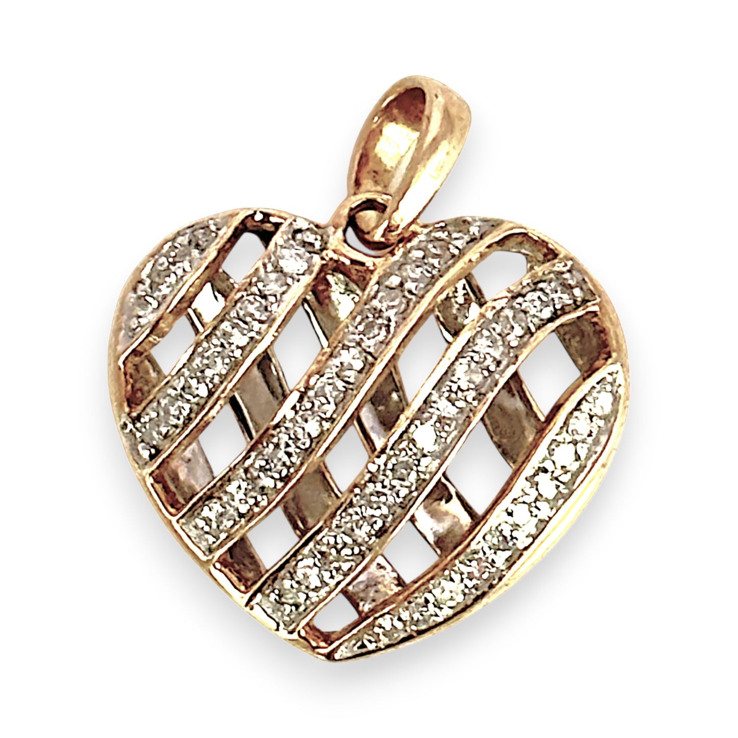 GOLD DEAL | 9ct (9K) Gold Eternal Grace Openwork Heart Pendant with Diamonds