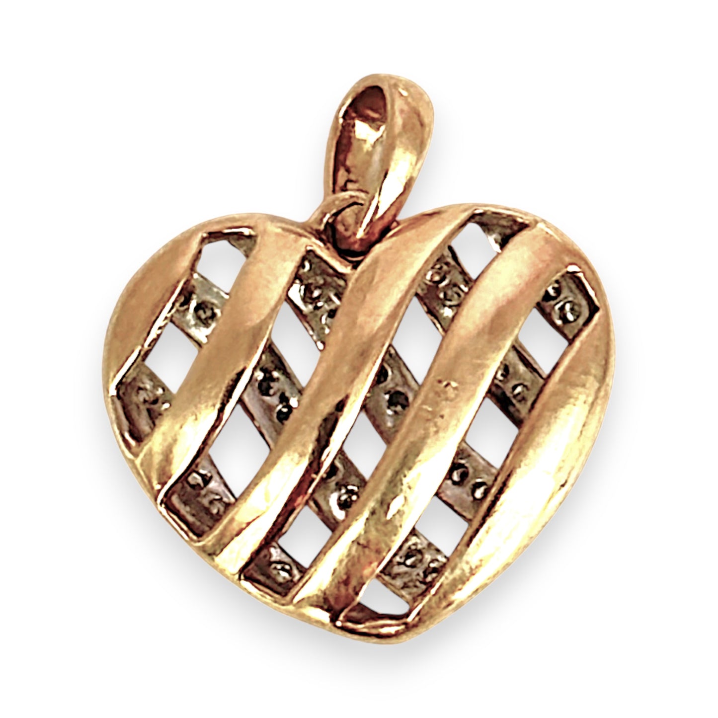 GOLD DEAL | 9ct (9K) Gold Eternal Grace Openwork Heart Pendant with Diamonds