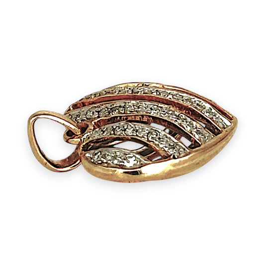 GOLD DEAL | 9ct (9K) Gold Eternal Grace Openwork Heart Pendant with Diamonds