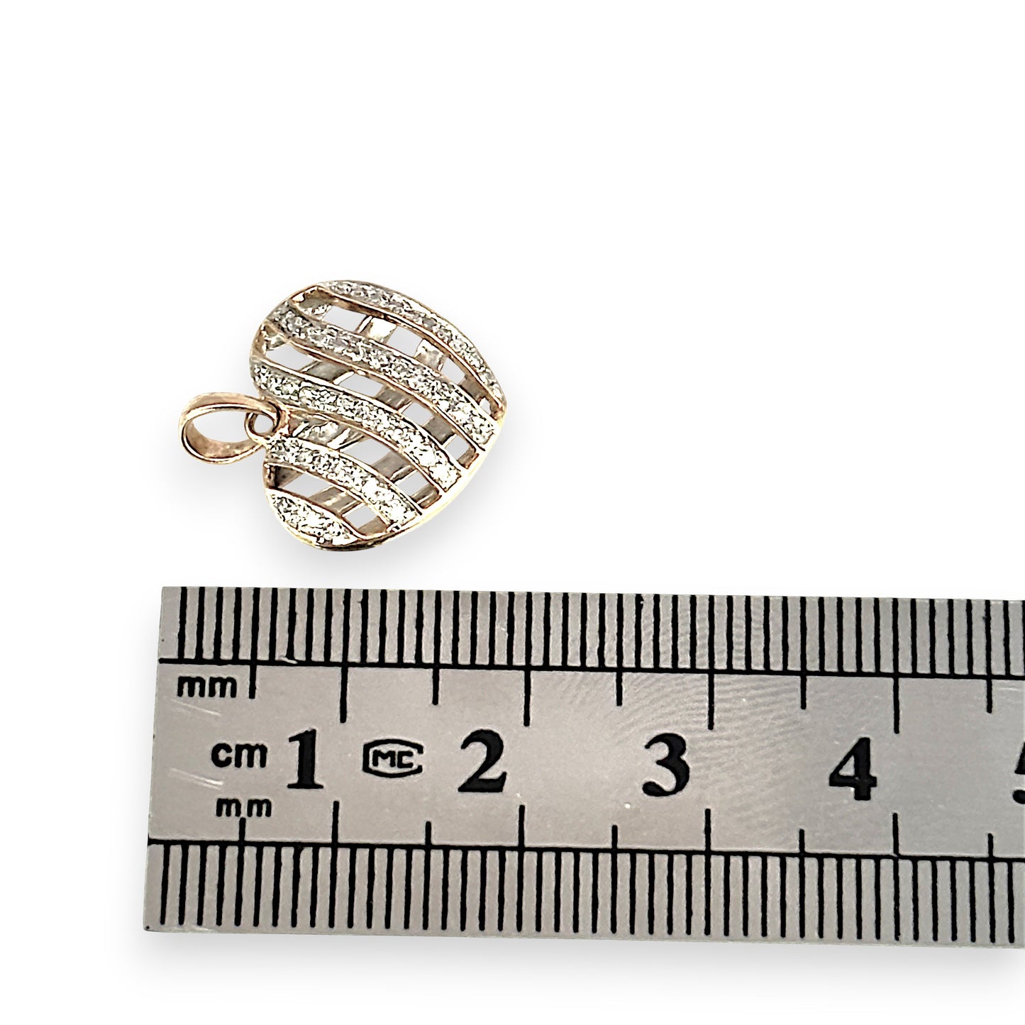 GOLD DEAL | 9ct (9K) Gold Eternal Grace Openwork Heart Pendant with Diamonds