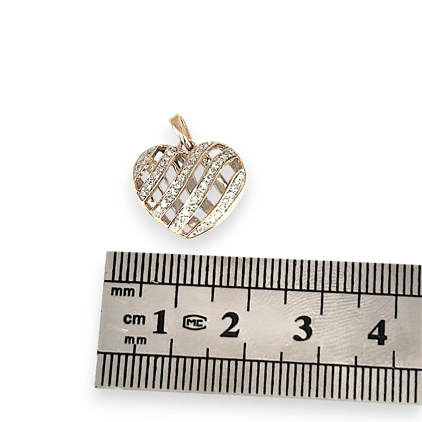 GOLD DEAL | 9ct (9K) Gold Eternal Grace Openwork Heart Pendant with Diamonds