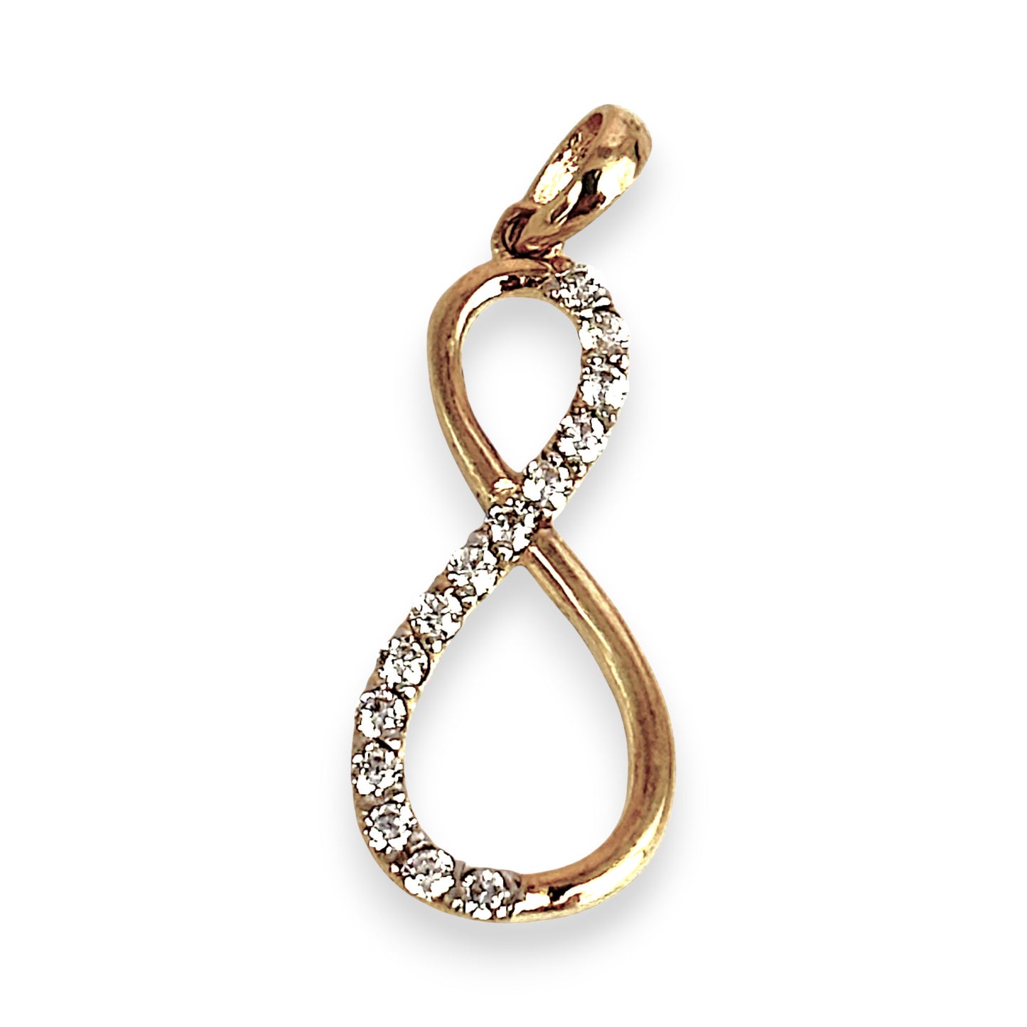 GOLD DEAL | 9ct (9K) Gold Endless Spark Infinity Pendant with CZ