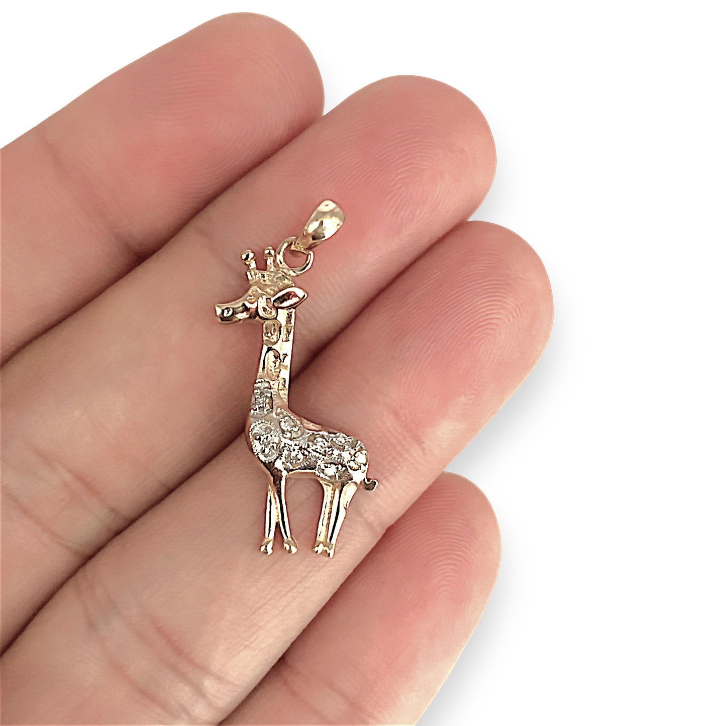 GOLD DEAL | 9ct (9K) Gold Golden Grace Pendant - Giraffe with Diamonds