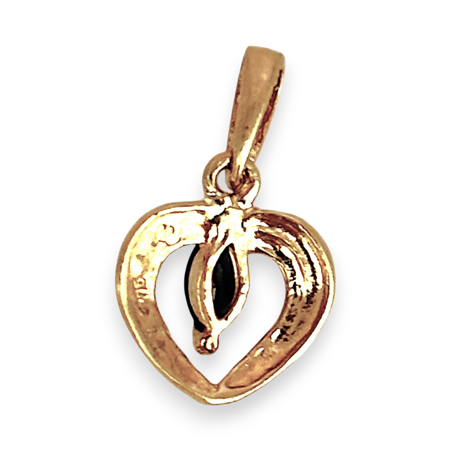 GOLD DEAL | 9ct (9K) Gold Sapphire Whisper Heart Pendant