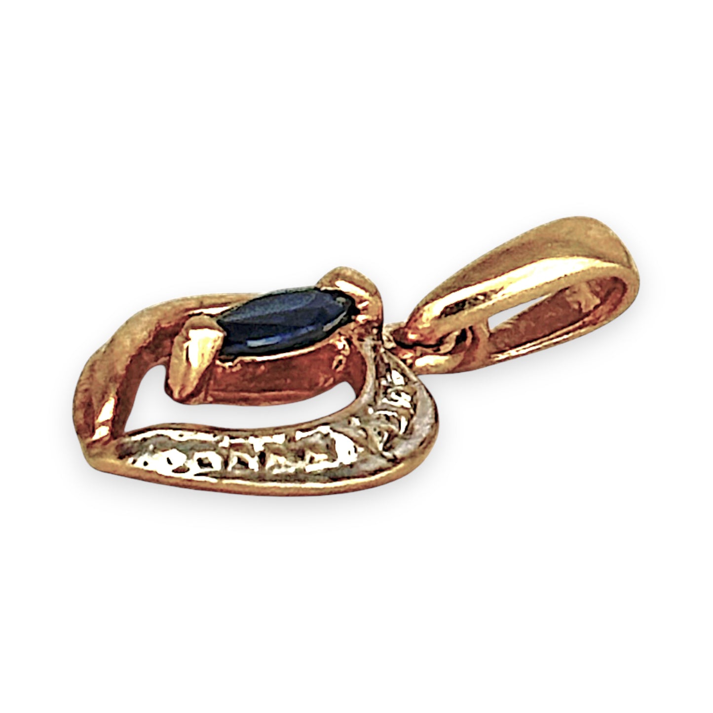 GOLD DEAL | 9ct (9K) Gold Sapphire Whisper Heart Pendant