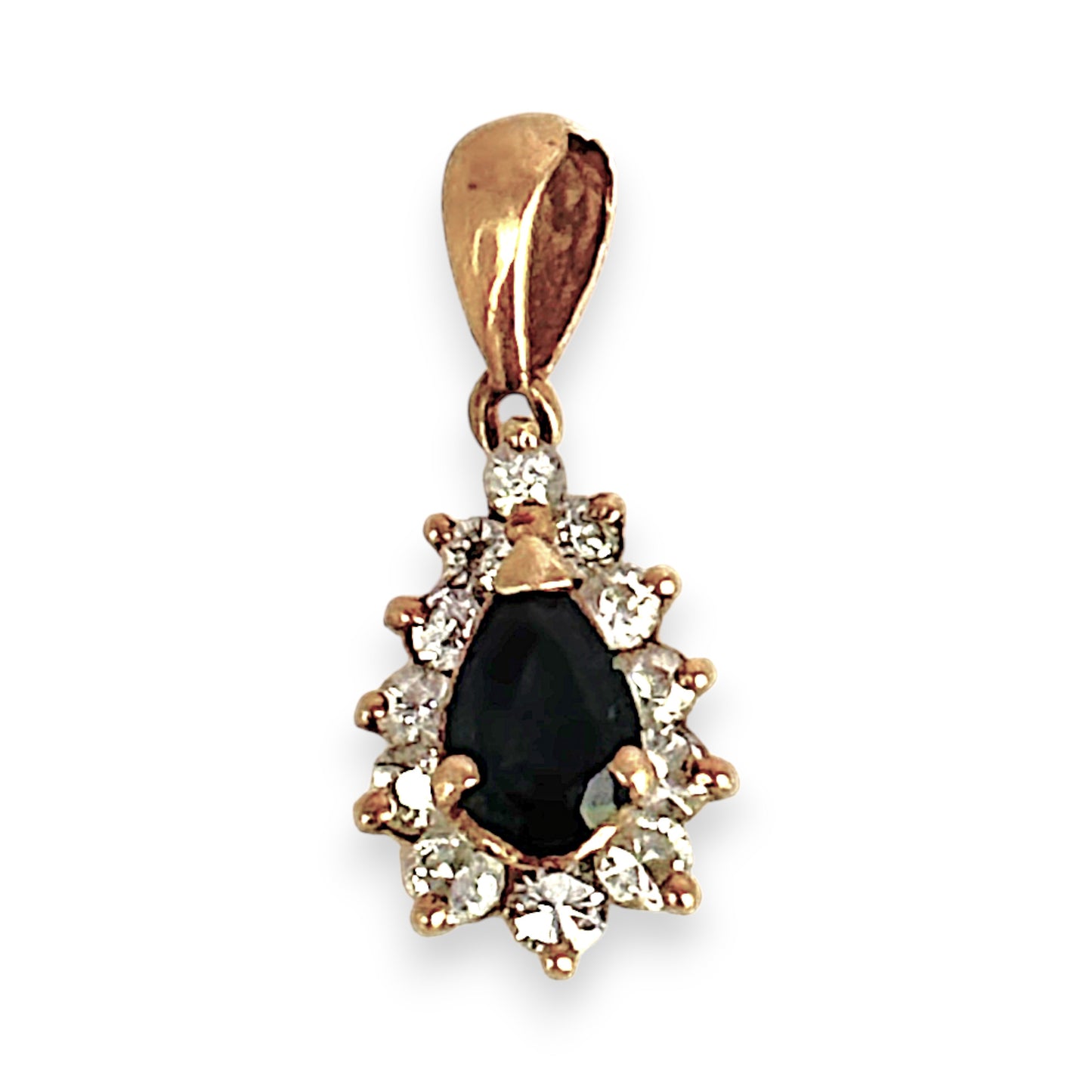 GOLD DEAL | 9ct (9K) Gold Shapphire Halo Pendant