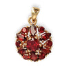 GOLD DEAL | 9ct (9K) Gold Floral Radiant Red Garnet Cluster Pendant