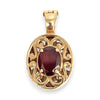 GOLD DEAL | 9ct (9K) Gold Vintage Filigree Ornate Red Garnet Lock Pendant