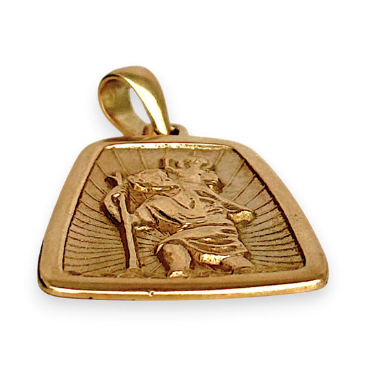 GOLD DEAL | 9ct (9K) Gold Radiant Guardian - St. Chrsitopher Pendant