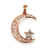 GOLD DEAL | 9ct (9K) Gold PROUNDS Filigree Moon with White Gold Star Pendant