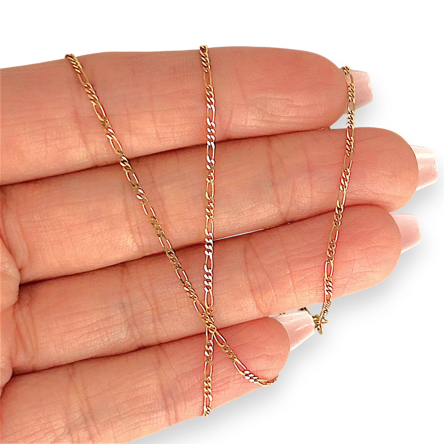 GOLD DEAL | 9ct (9K) Gold Refurbished Refined Grace Figaro Chain 40cm