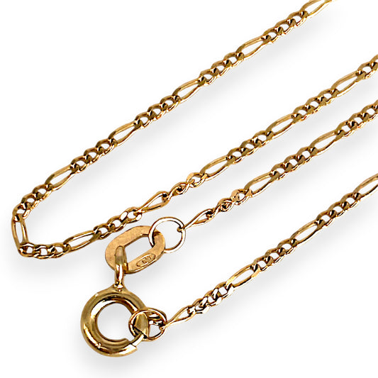 GOLD DEAL | 9ct (9K) Gold Refurbished Elegant Fine Figaro Chain 45cm