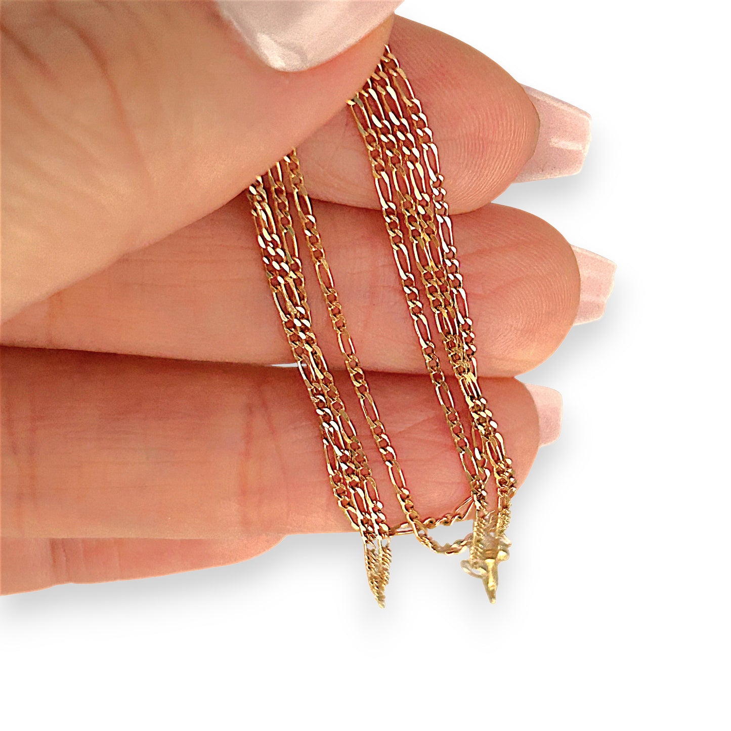 GOLD DEAL | 9ct (9K) Gold Refurbished Elegant Fine Figaro Chain 45cm