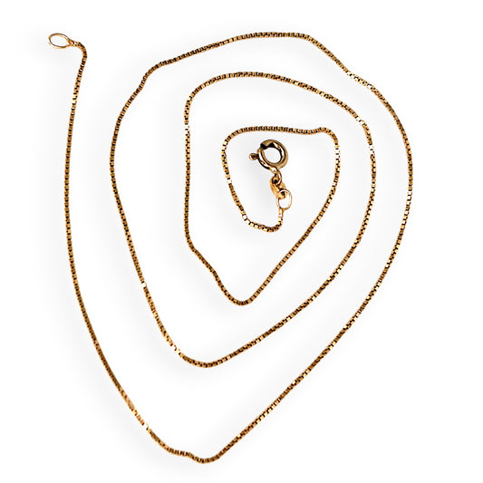 GOLD DEAL | 9ct (9K) Gold Italian Sleek Soft Feel Box Refurbished Chain 55cm
