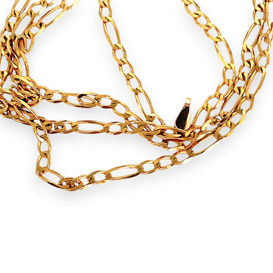 GOLD DEAL | 9ct (9K) Gold Fearless 1 - 3 Figaro Chain 49cm