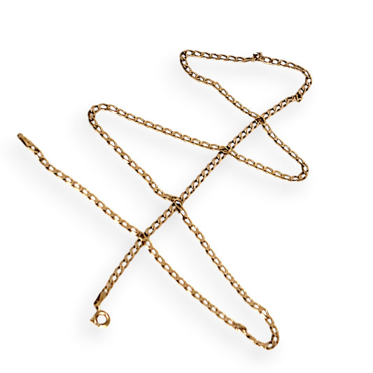 GOLD DEAL | 9ct (9K) Gold - Contoured Flat Oval Curb Link Chain 50cm