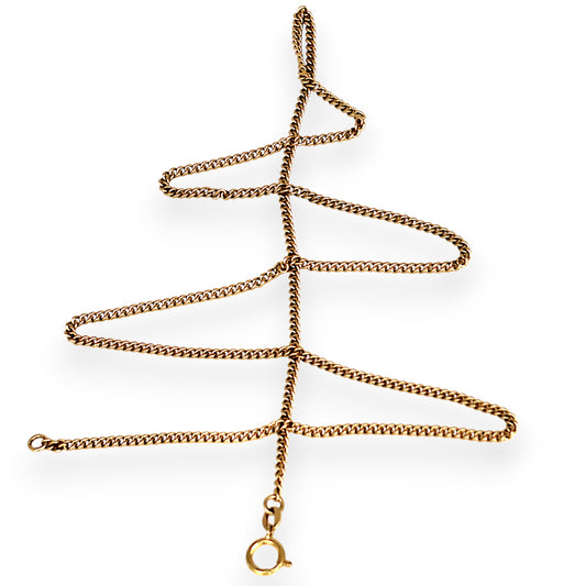 GOLD DEAL | 9ct (9K) Gold Candescent Curb Link Refurbished Chain 52cm