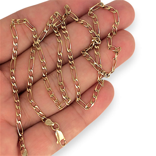 GOLD DEAL | 9ct (9K) Gold Elongated Figaro 1 -3 Chain 54cm