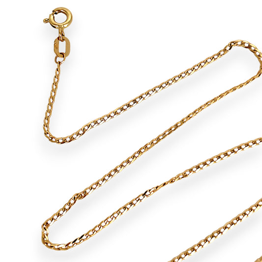 GOLD DEAL | 9ct (9K) Gold Flat-Forged brilliance Curb Link Chain 44cm