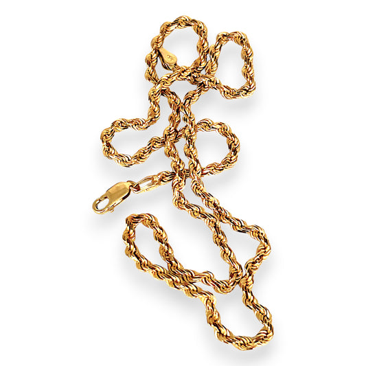 GOLD DEAL | 9ct (9K) Gold Prince of Wales Rope Chain 45cm Valuation $4,600