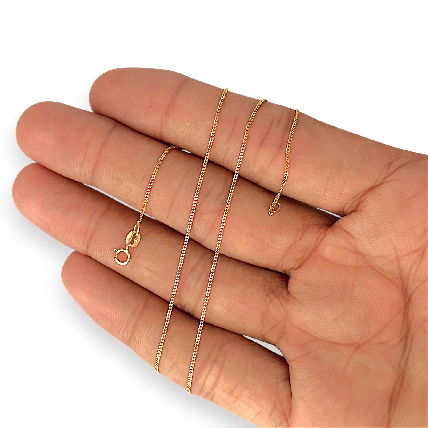 GOLD DEAL | 9ct (9K) Gold Sleek Lightweight, Polished Elegance Curb Link Chain 45cm