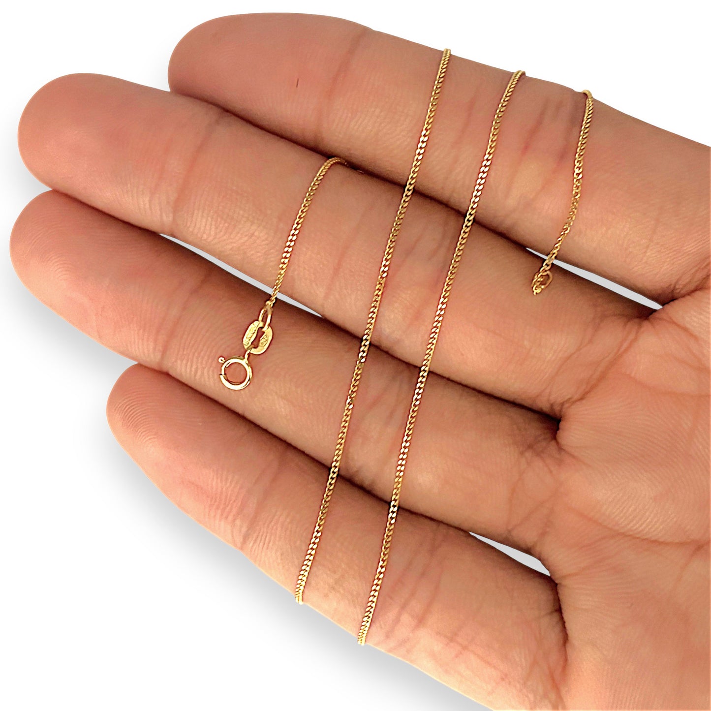 GOLD DEAL | 9ct (9K) Gold Sleek Lightweight, Polished Elegance Curb Link Chain 45cm