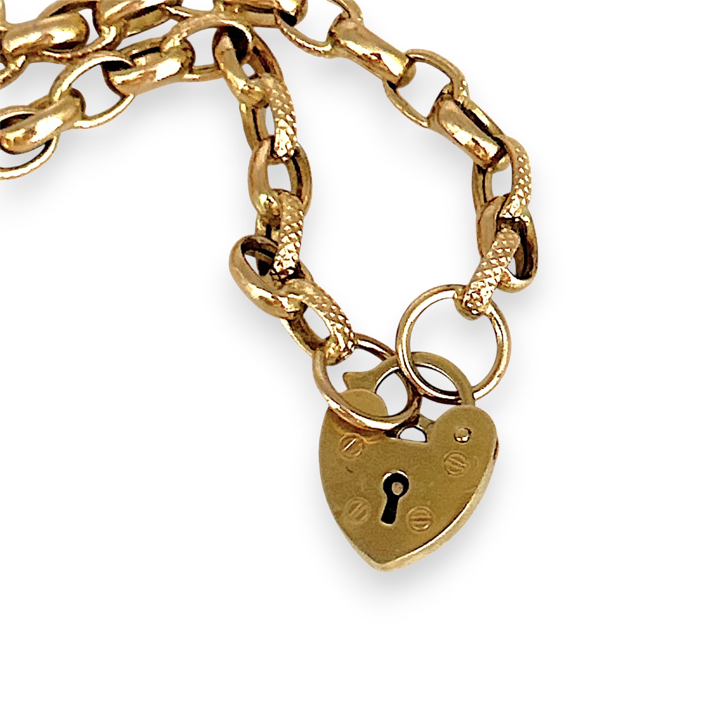 GOLD DEAL | 9ct (9K) Gold Heart Padlock Necklace 52cm Valuation $2,890