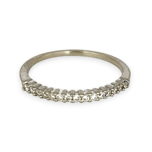 GOLD DEAL | 9ct (9K) White Gold Lustra Diamond Band Size N1/2