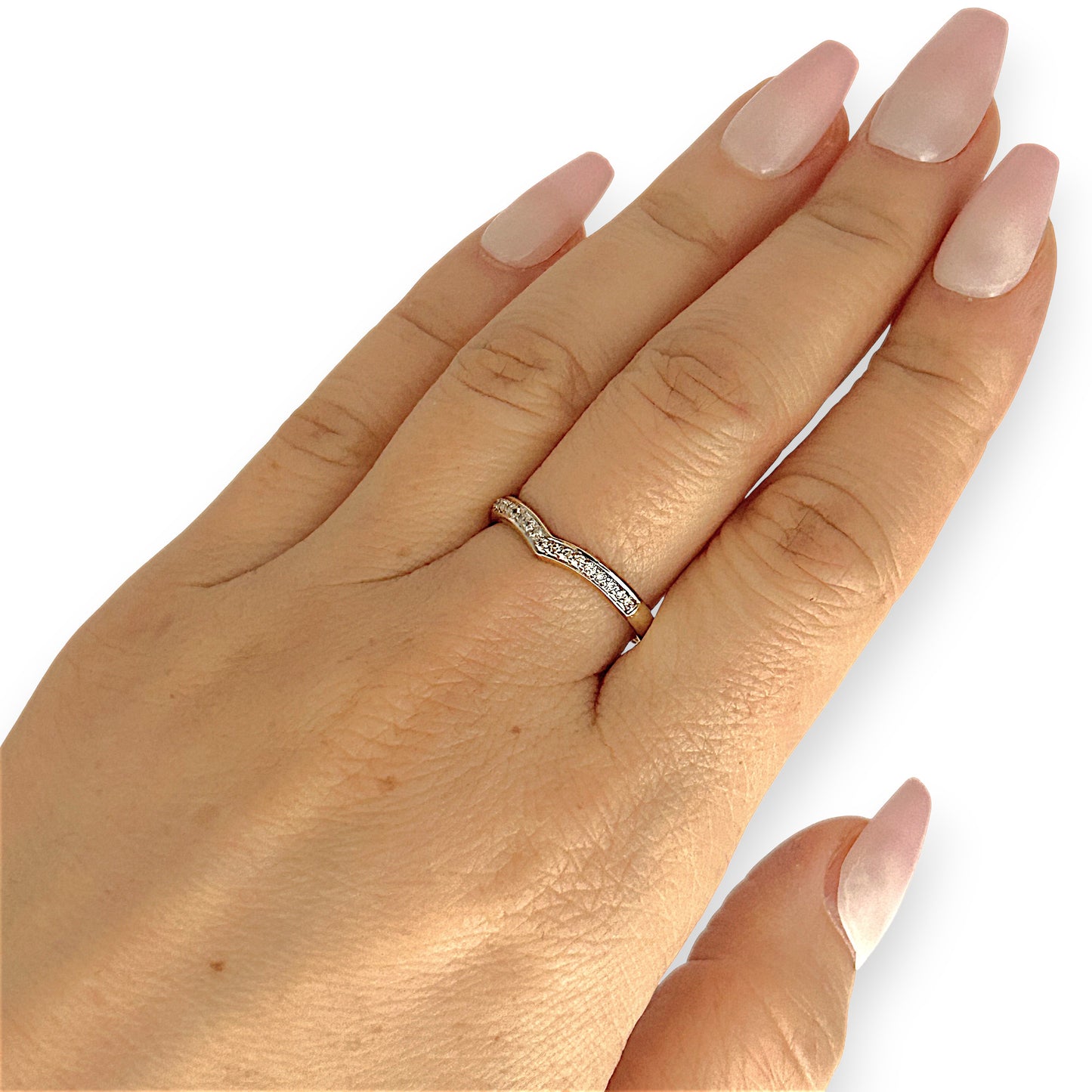 GOLD DEAL | 9ct (9K) Gold PROUNDS Celeste V Diamond Band Size O1/2