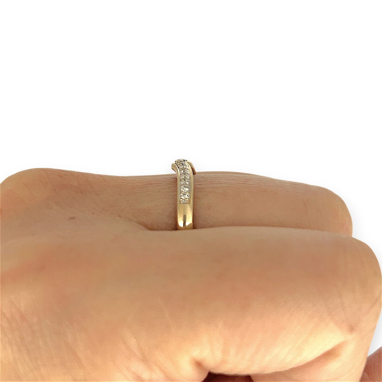 GOLD DEAL | 9ct (9K) Gold PROUNDS Celeste V Diamond Band Size O1/2