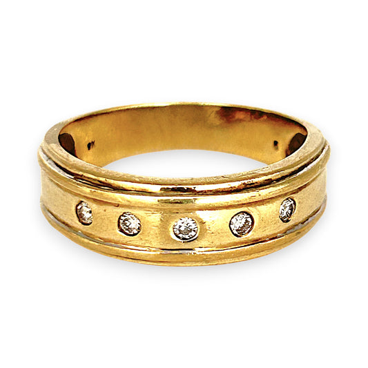 GOLD DEAL | 9ct (9K) Gold Diamond Eternity Band Size O 1/2