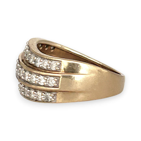 GOLD DEAL | 9ct (9K) Gold Mesmerizing Diamond 0.75ct Dress Ring Valuation $2,450