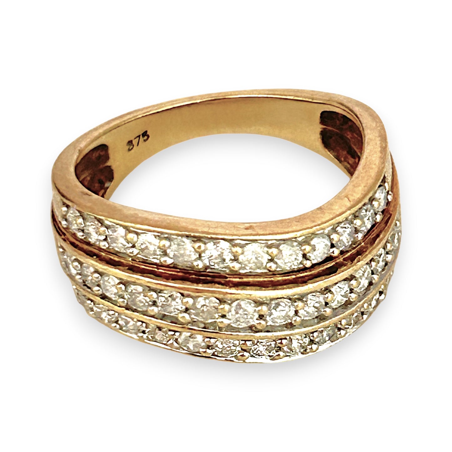 GOLD DEAL | FLASH SALE 9ct (9K) Gold Mesmerizing Diamond 0.75ct Dress Ring Valuation $2,450