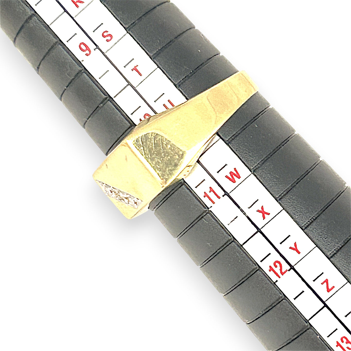 GOLD DEAL | 9ct (9K) Gold Regent Dual-Tone Diamond Signet Ring Size U1/2