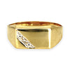 GOLD DEAL | 9ct (9K) Gold Regent Dual-Tone Diamond Signet Ring Size U1/2