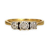 GOLD DEAL | 9ct (9K) Gold Trio Cluster Diamond Ring Diamond 0.12ct Size S