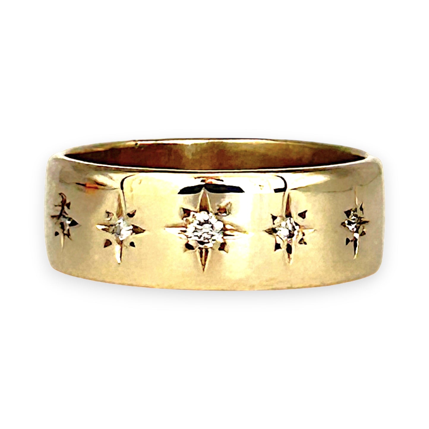 GOLD DEAL | 9ct (9K) Gold Diamond and Five Star Band Refurbished