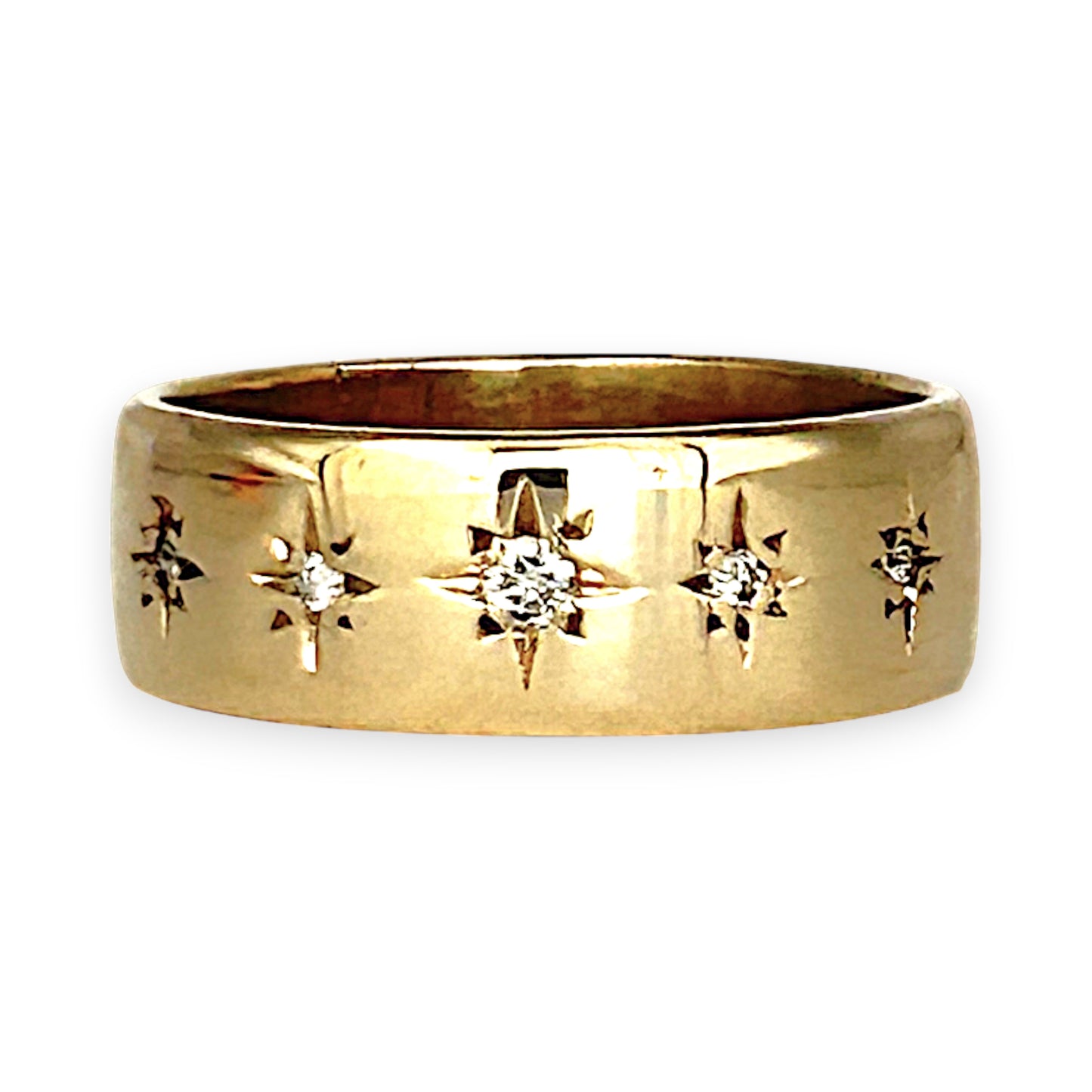 GOLD DEAL | 9ct (9K) Gold Diamond and Five Star Band Refurbished