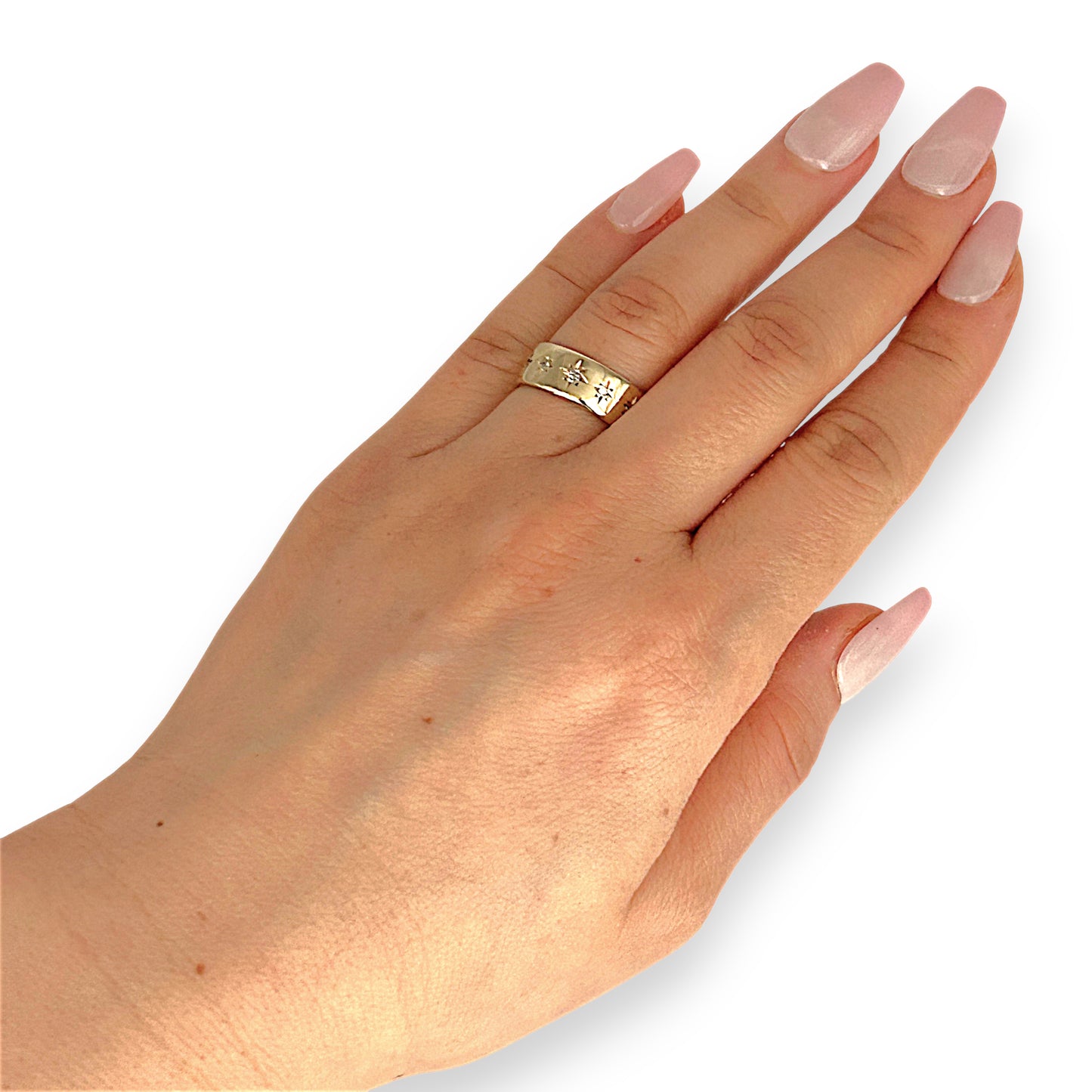 GOLD DEAL | 9ct (9K) Gold Diamond and Five Star Band Refurbished
