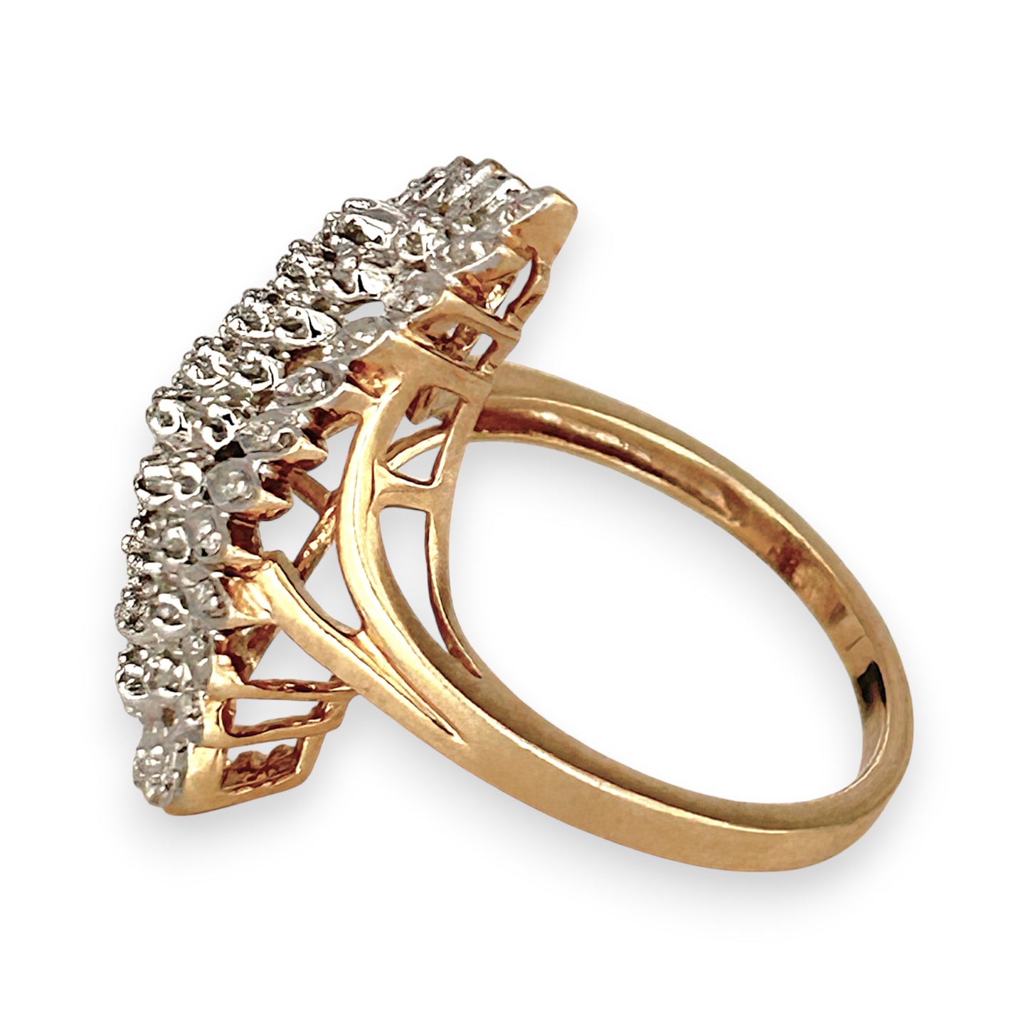 GOLD DEAL | FLASH SALE 9ct (9K) Gold Divine Diamond 0.25ct Cluster Ring Valuation $1,550