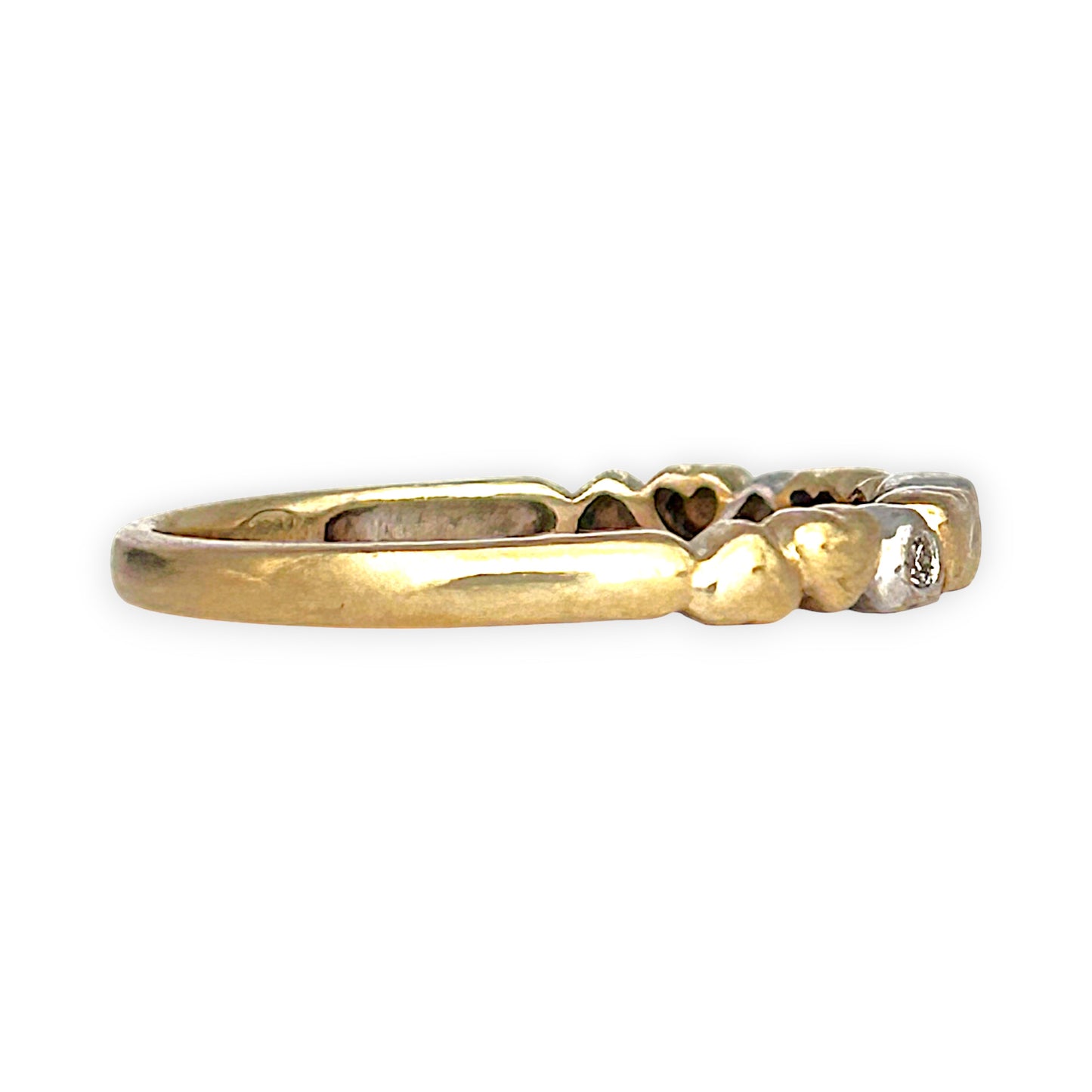 GOLD DEAL | 9ct (9K) Y/W Gold Heart of Gold Diamond Ring Size O