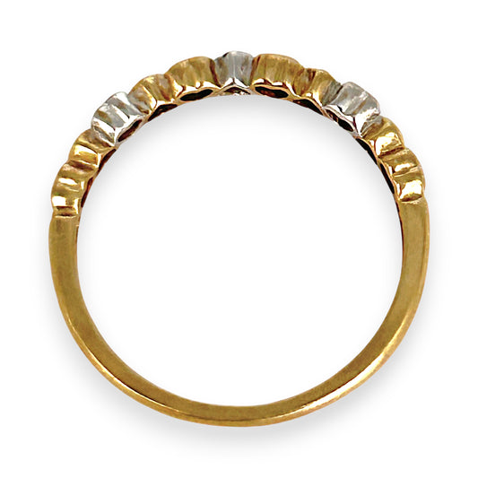 GOLD DEAL | 9ct (9K) Y/W Gold Heart of Gold Diamond Ring Size O