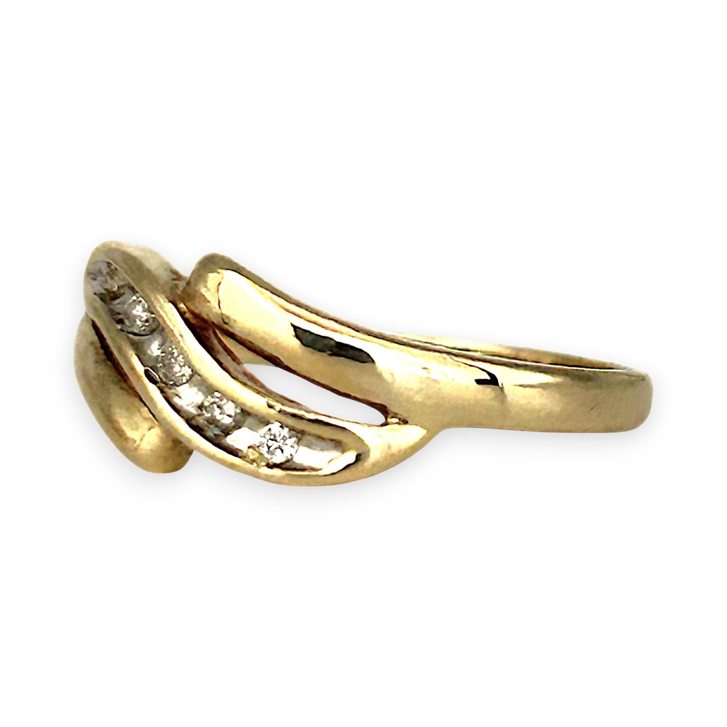 GOLD DEAL | 9ct (9K) Gold Refurbished Twilight Wave Diamond Ring Size O
