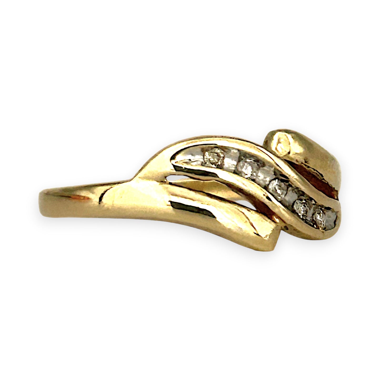 GOLD DEAL | 9ct (9K) Gold Refurbished Twilight Wave Diamond Ring Size O
