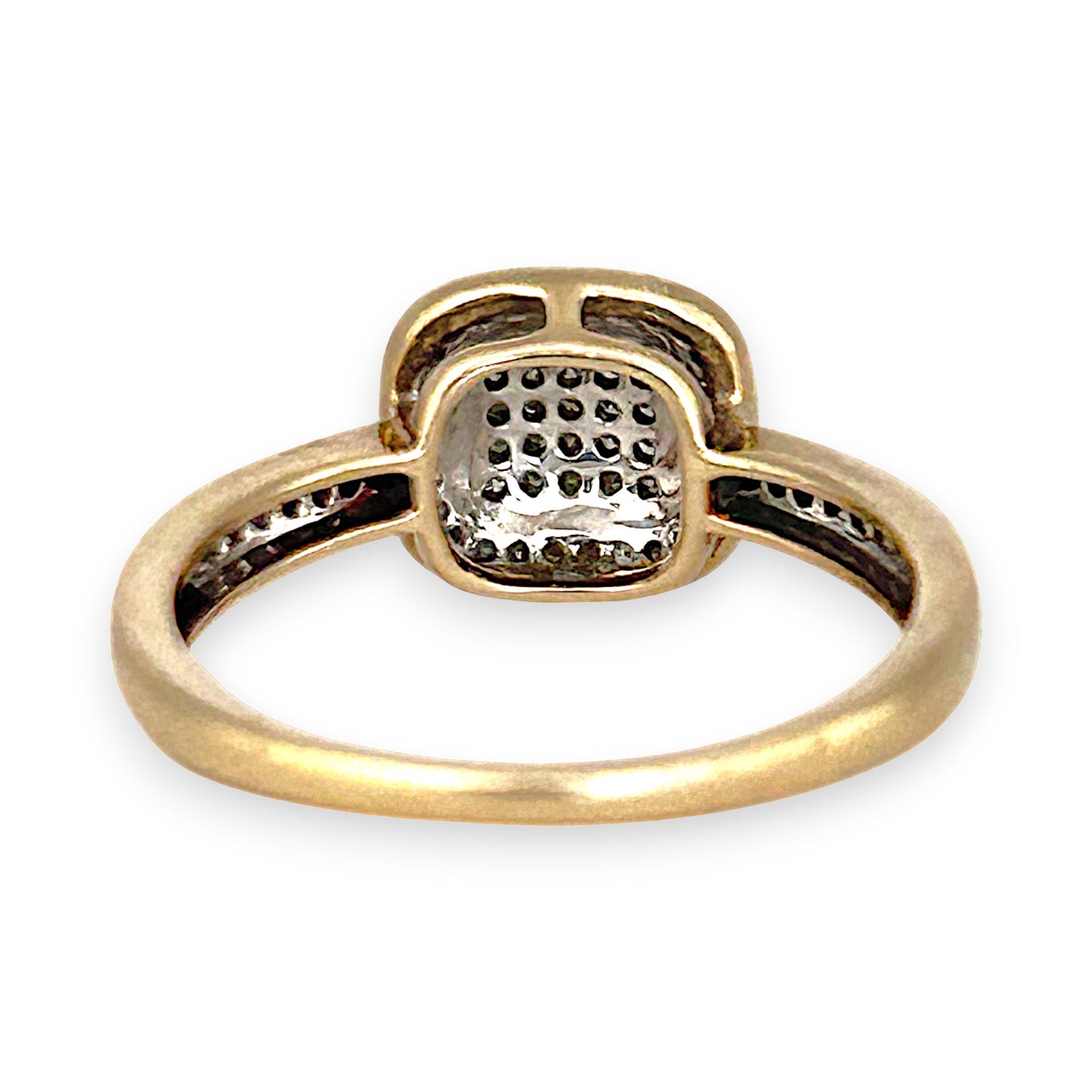 GOLD DEAL | 9ct (9K) Gold Square Cluster Diamond 0.27ct Refurbished Ring Valuation $1,450
