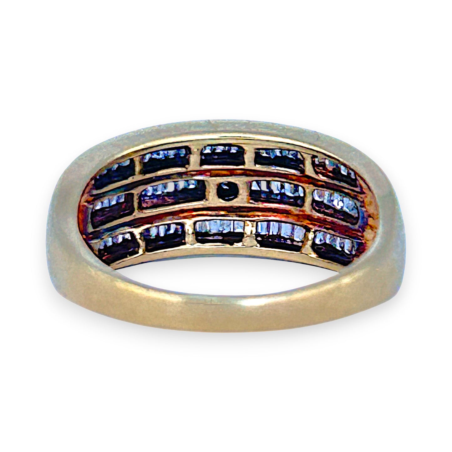 GOLD DEAL | 9ct (9K) Gold Triple Row Channel-Set Diamond 0.35ct Ring Valuation $1,650