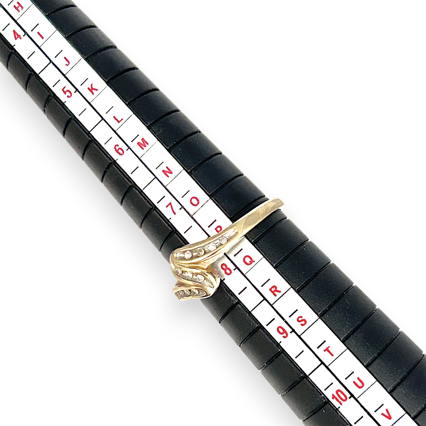 GOLD DEAL | 9ct (9K) Gold Twist of Brilliance Ring with Diamonds Size P 1/2