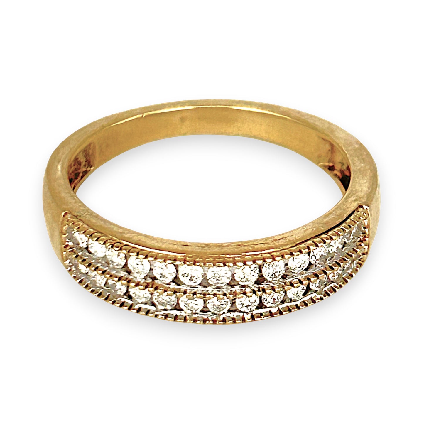 GOLD DEAL | 9ct (9K) Gold Eternal Glow Diamond Channel Ring Size M