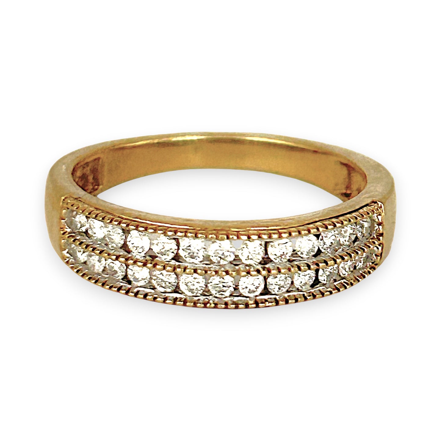 GOLD DEAL | 9ct (9K) Gold Eternal Glow Diamond Channel Ring Size M